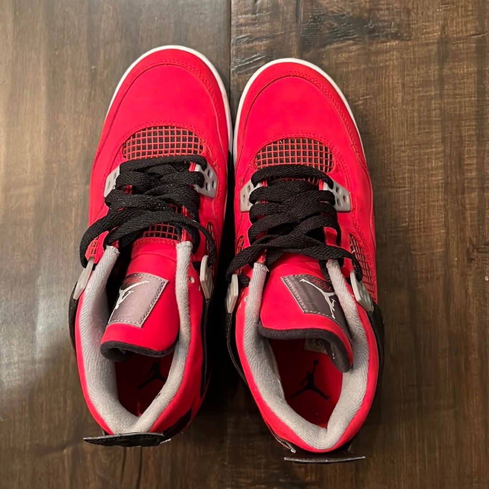 AIR JORDAN 4 RETRO GS "Toro Bravo" Red Black Low Top Sneaker Shoes